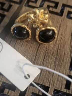 Tory Burch Gold Toned Double Stone Ring